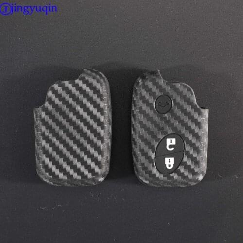 Jingyuqin Carbon Fiber Patten Silicone For Lexus CT200h ES 300h IS250 GX400 RX270 RX450h RX350 LX570 Car Key Case Cover Holder