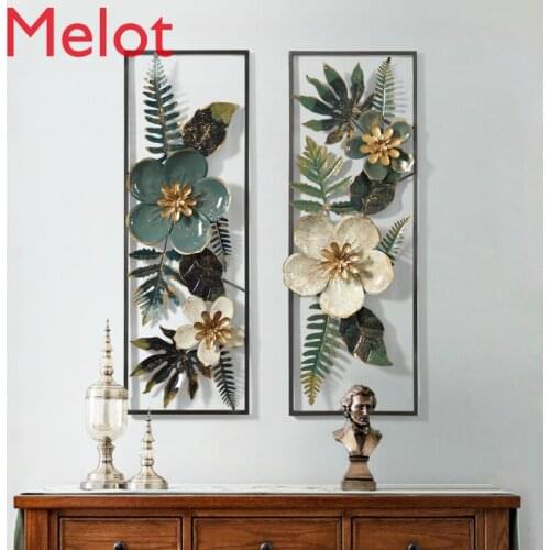 Modern Creative Wrought Iron Artificial Flower Wall Sticker Hanging Accessories Crafts Decoration Home Hotel Background Mural