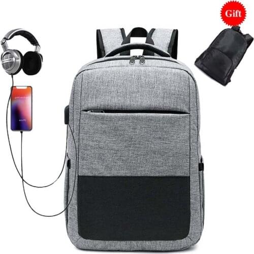 Water Resistant Oxford Travel Laptop Backpack Men Fashion College School Backpack for Men with USB Charging Port Mochila