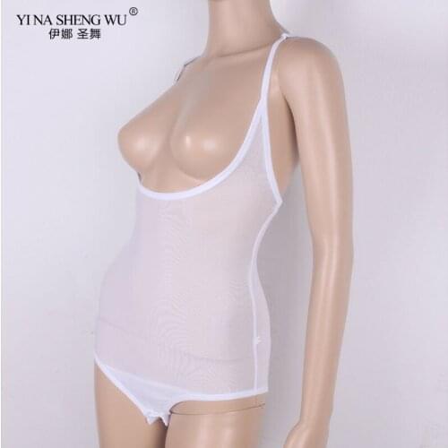 Women Dancewear Sling/Short/Long Sleeve Clothes Stretchy Mesh Top Chest Support Bodysuit Bottoming Belly Dance Cover Leotards