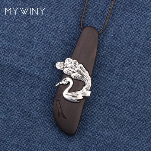 Swan Play with Water New wood pendants necklace vintage jewelry women, fashion vintage metal necklace