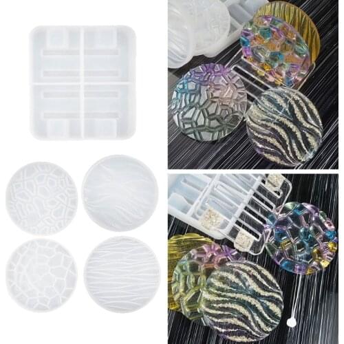1 Set Coaster+Base Stand Epoxy Resin Mold Cup Mat+Storage Rack Silicone Mould DIY Crafts Ornaments Making Tool