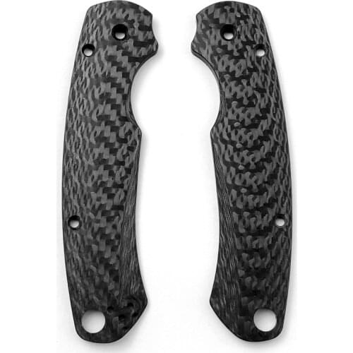 1 Pair Full 3K Carbon Fiber Knife Handle Grips Patch for Spyderco Paramilitary 2 Para2 C81 Spider Scales DIY Accessories Parts