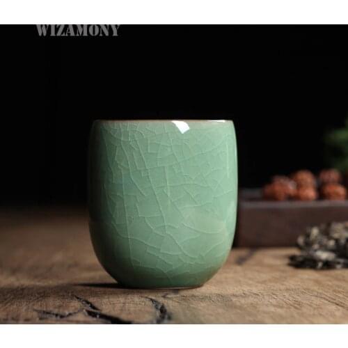 1PCS Six Colors Chinese Longquan Celadon Porcelain Kung Fu China Teacup SaucerTea Bowl 155ml, Chinese Tea Pot Coffee Cup