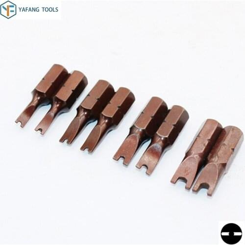 12Pcs/Set 25mm Magnetic Anti Slip U Shaped Screwdriver Bit 1/4" Hex Shank Air&Electric Screw Driver Bits Power Hand Tools