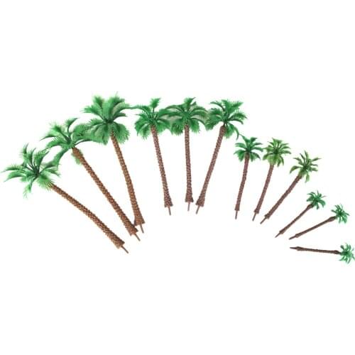 12PCS Model Rain Forest Coco Palm Tree Train Diorama Layout HO OO N Scale
