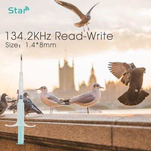 20pcs) 1.4*8mm cat sheep syringe 134.2KHz rfid fish dog microchips veterinary animal syringe ISO11784 FDX-B microchip injector