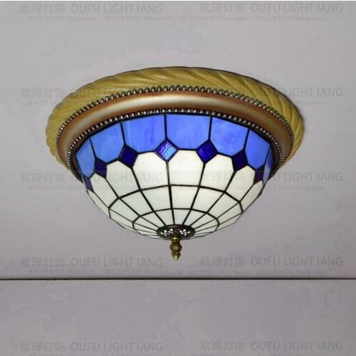 38cm Tiffany Mediterranean style natural ceiling lights lustres night light led lamp floor bar home lighting