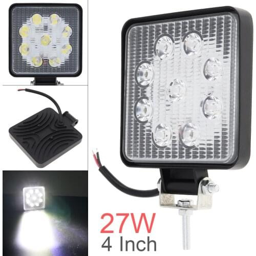 4 Inch 12V/24V 1800LM 27W Waterproof Square LED Work Light for Motorcycle / Tractor / Boat / 4WD Off Road / SUV / ATV New