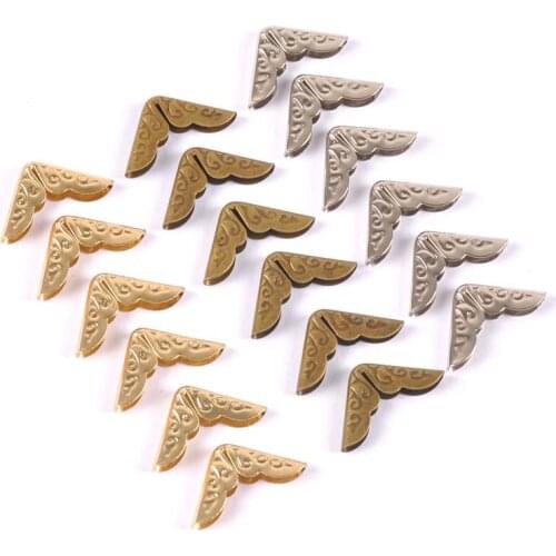 50pcs 14x14mm Antique Metal Book Scrapbooking Notebook Albums Menus Folders Corner Protectors Bronze Tone