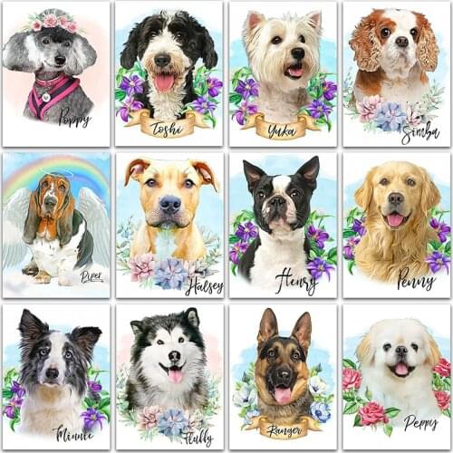 Diamond Painting Teddy Dog Bulldog Schnauzer Husky animal Poodle embroidery mosaic Cross stitch Golden retriever home decor art