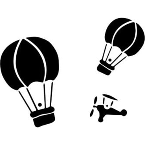 Black/Sliver Creative Hot Air Balloon Car Stickers Vinyl For Car Body Window Sticker Decor Car-Styling Decal C734