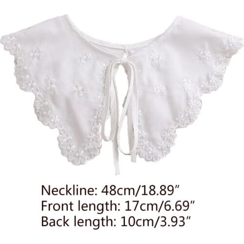 CPDD Women Hollow Out Dragonfly White False Collar Jacquard Shawl Necklace Capelet