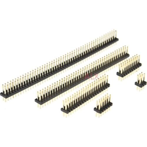 10PCS dip 2*2/3/4/5/6/7/8/9/10/12/16/20/40/ PIN double row male PIN HEADER 1.27MM PITCH Strip Connector 2X/6/8/10/20
