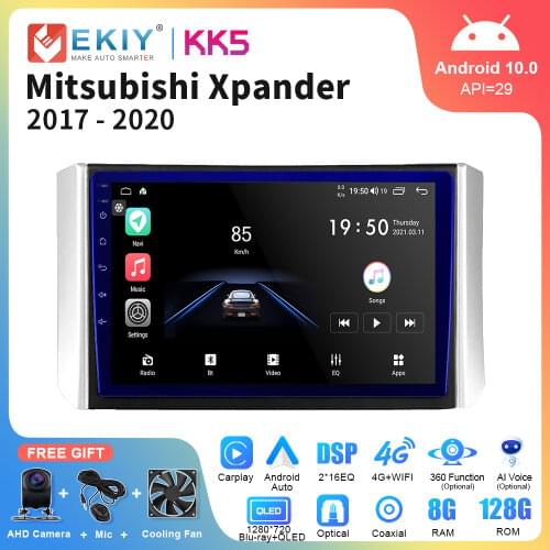 EKIY DSP 8 Core 4G Android 10 Car Radio For Mitsubishi Xpander 2017-2020 Smart Autoradio Multimedia Player Navigation GPS No DVD