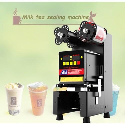 Fully Automatic Paper Plastic Film Bubble Milk Tea Boba Cup Sealer Sealing Machine Suppliers Price