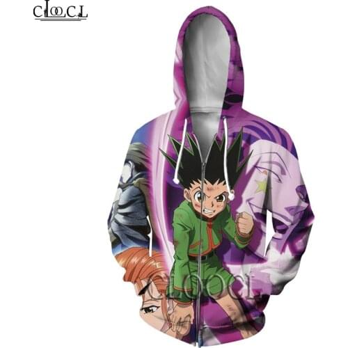 HX Newest Zipper Hoodie Funny Japanese Anime Hunter X Hunter Men Women 3D Print Harajuku Unisex Casual Hip Hop Streetwear Tops