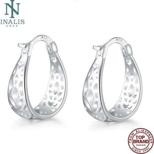 INALIS Fashion Silver Plated Earrings Exquisite Carved Earrings For Womens Romantic Anniversary Fashion Jewelry Gift 2021
