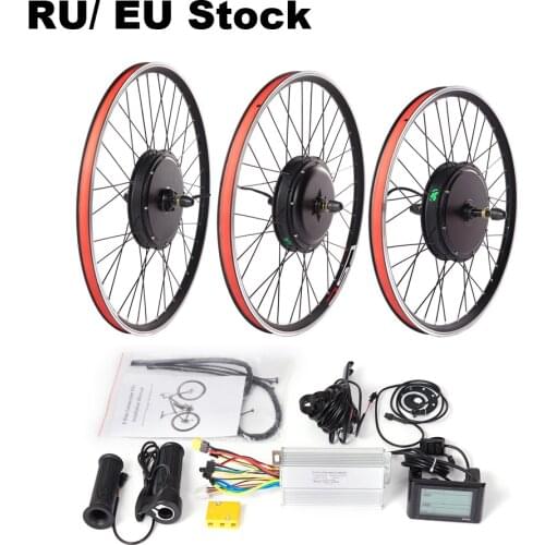 20-29'' 700C Electric bicycle mountain bike conversion kit 250W-1500W 36V gear and 48V non gear hub motor wheel with big display