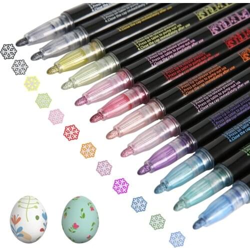 8PCS Marker Pen Art Set Double Lines Contour Pens School Supplies Color Shimmer For Drawing Painting Doodling Out Line Pen