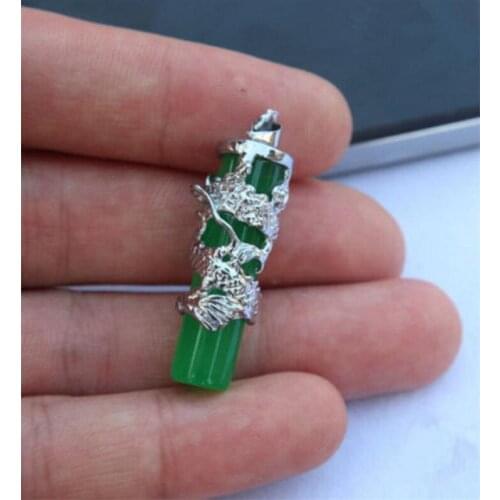 Copper Statue Green Jade Alloy Metal Animal Frog Dragon Beautiful Mascot Pendant