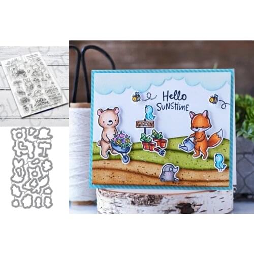 Animals Plant Flowers Letters Metal Cutting Dies and Clear Stamps Scrapbook Craft Stencil Album Paper Make Template Decoration