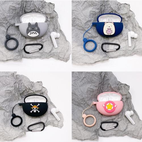 Cute Cartoon Earphone Cover for Huawei Freebuds 4i Case TWS Bluetooth Wireless Headphone Charging Box Headset Silicone Case Bag