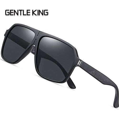 GENTLE KING Mirror Polarized Sunglasses Men Ultralight Glasses Frame Square Sport Sun Glasses Male UV400 Travel Goggles