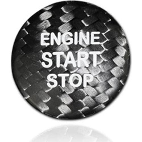 Carbon Fiber Car Engine Start Stop Switch Button Trim Cover Stickers for Toyota Corolla RAV4 Camry CHR