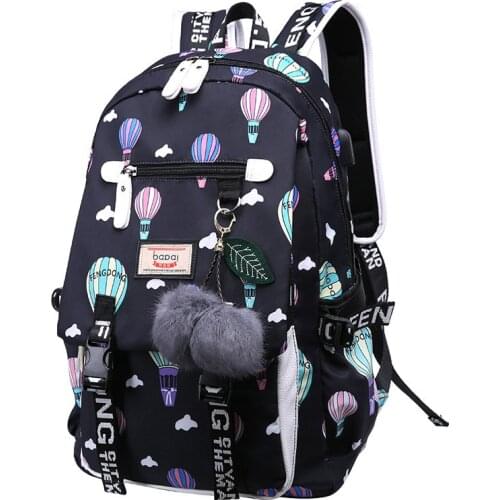 Cartoon Pattern Backpack Large Capacity Women Shoulder Bag Waterproof school bags for teenage girls Female Student Backpack