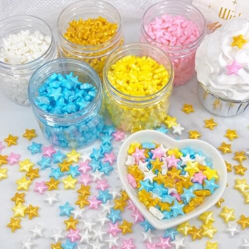 Edible Five-Pointed Star Cake Sprinkle Sugar Silver Beads Cake Decoration Sprinkles Ornament Candy Fondant Dessert Embellishmen