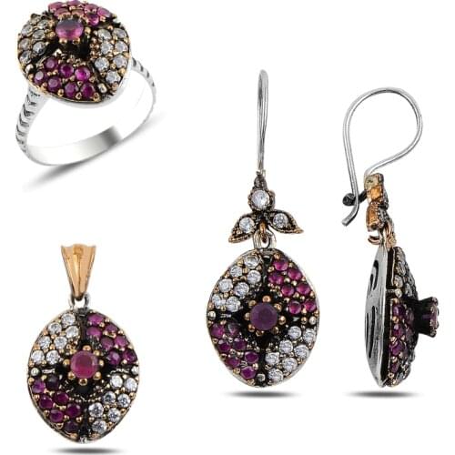 Silver 925 Sterling Zircon Cubic Zirconia Authentic Set