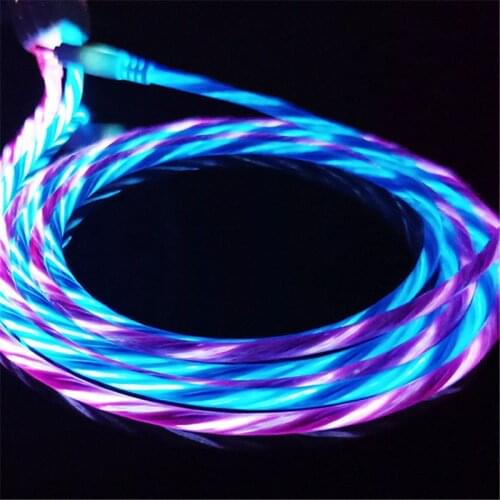 Luminous USB Charging Cable 2.4A Fast Micro USB Type C Data Cable 1M for Samsung Galaxy Xiaomi Huawei LG