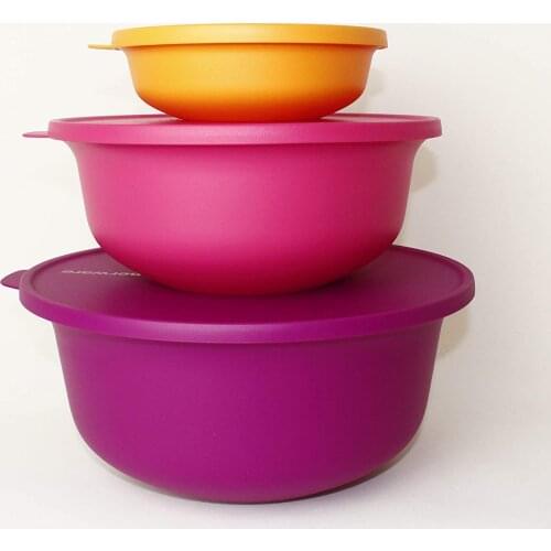 TUPPERWARE Aloha Bowl 3 Piece Set, 450 ml + 2 L + 4 LRengarenk, Salad Bowl