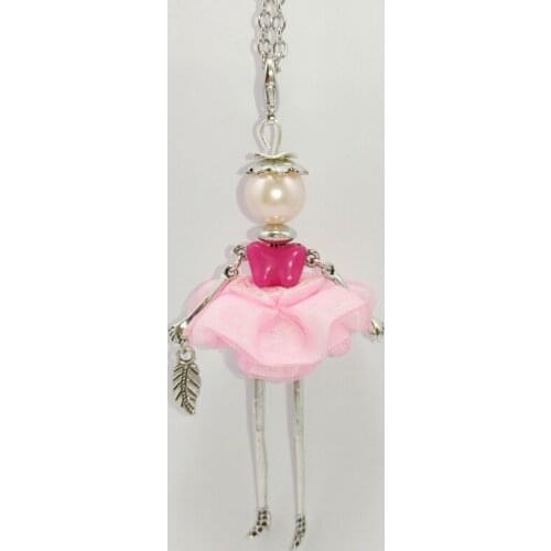 YLWHJJ 2017 new women doll long chain Pink necklace handmade lovely girl statement necklaces & pendants female fashion jewelry