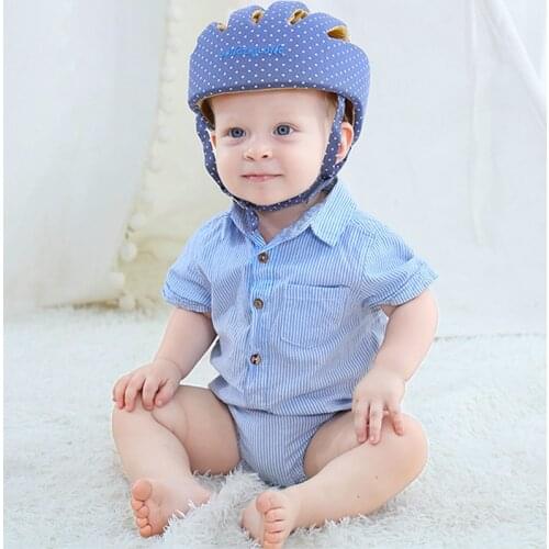 Boys Girls Winter Baby Hat Cotton Mesh Safety Baby Protective Helmet Learn To Walk Soft Adjustable Anti-Collision Childrens Cap