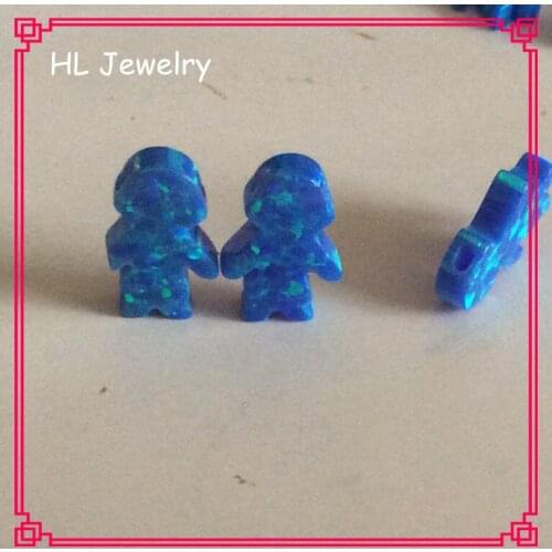 30PCS/Lot Synthetic Pacific Blue Opal Boy Beads 8.5*13MM Blue OP05 Opal Boy Beads For Pendant