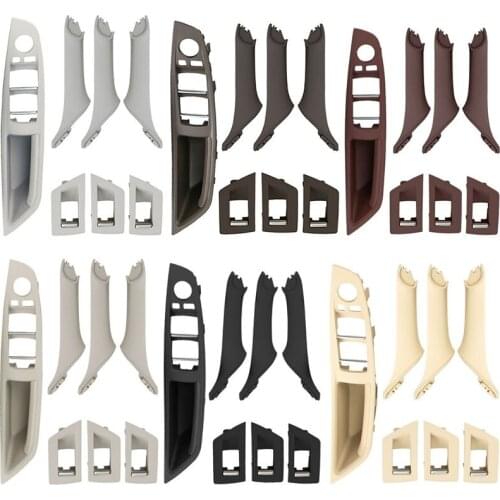 7pcs Left Hand Drive LHD For BMW 5 series F10 F11 Gray Beige Black Car Interior Inner Door Handle Panel Pull Trim Cover