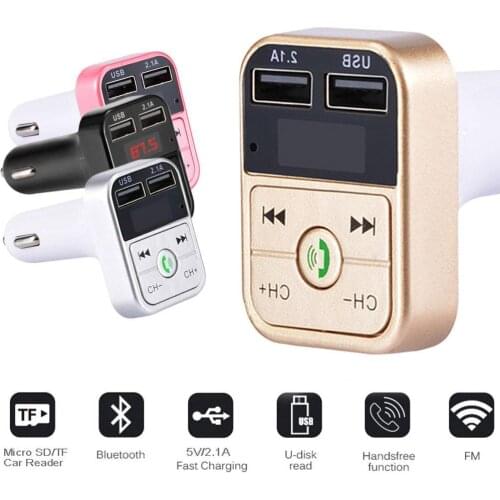 Car Kit Handsfree Wireless Bluetooth FM Transmitter LCD MP3 Player USB Charger 2.1A Car Accessories Handsfree Auto FM Modulator