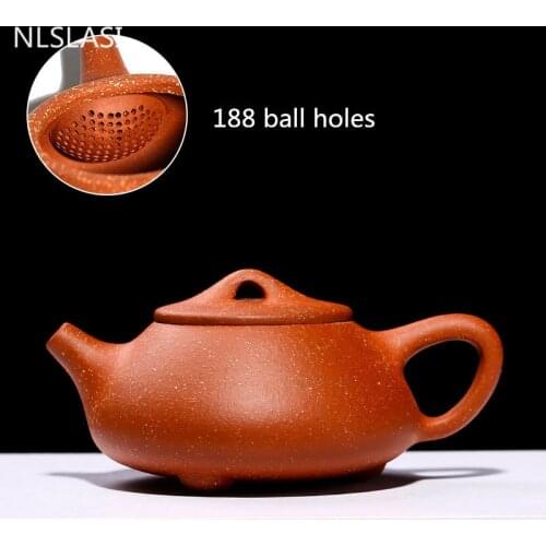 NLSLASI Yixing Purple Clay teapot Stone Scoop Tea Pot Handmade Teaware kettle customized gifts 188 Ball Hole filter 230ml