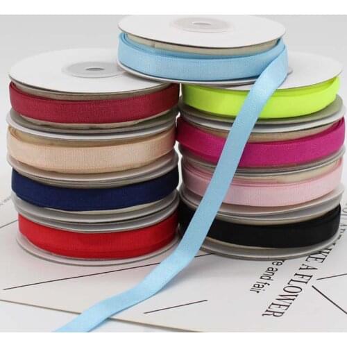 Colorful 50 Yards 10mm Nylon Velvet Elastic Band Sewing Shoulder Ribbon Bra Strap Garment Handmade Accessories DIY Craft