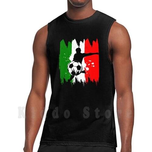Soccer Player Football Italy Italian Flag Football Fan Tank Tops Vest Sleeveless Soccer Footballer Football Team