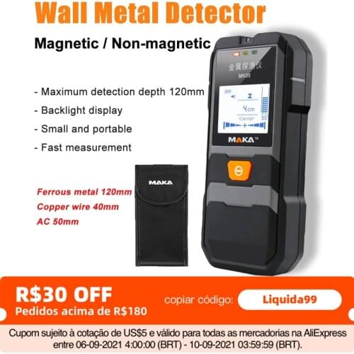 Infrared Wall Metal Detector High Accuracy Metal Objects Steel Wire Copper Tube Finder Depth Tracker Wall Scanner MAKA MK09