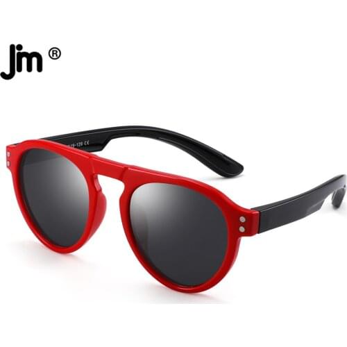 JM Round Polarized Kis Sunglasses for Boys Girls T1922