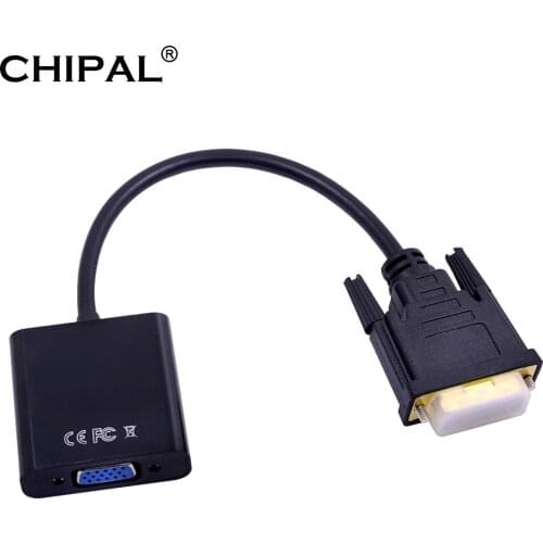 CHIPAL 10PCS 1080P DVI-D to VGA Adapter Cable 25Pin Male to 15Pin Female HDTV Converter for PC Computer Monitor Display Card
