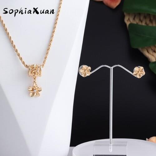 SophiaXuan New Design Hawaiian Jewelry Set Samoa Marshall Plumeria Flower Earrings Necklaces Sets Jeweler for Women Gifts Party