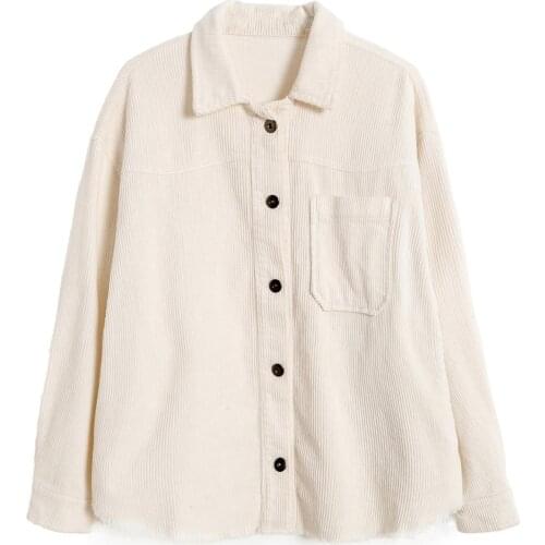 Summer Women T-Shirts Solid Color Corduroy Loose Style Long Sleeve Female Blouse Autumn Beach Chic Casual Womans Shirt C2771