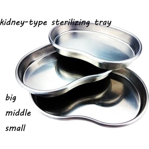 Medical 304 stainless steel kidney type tray sterilizing use dish surgical/plastic dish L/M/S size a set
