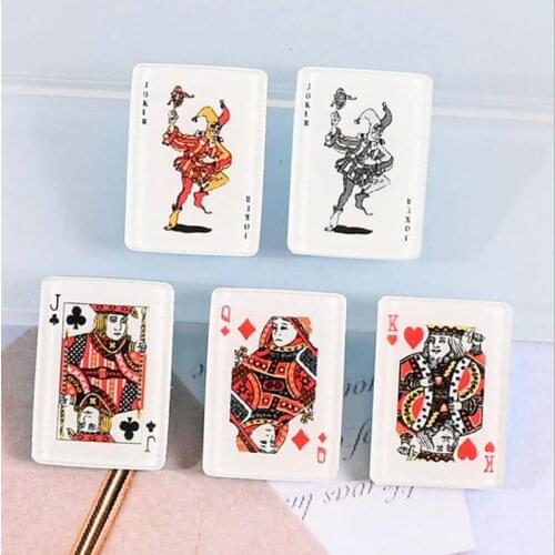 5pcs Dollhouse Miniature 1/12 Scale Mini Resin Simulation Poker Pretend Play Doll House Furniture Decoration Accessories Toys