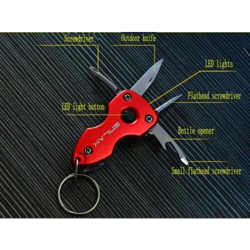 7 -in-1 multi-function tool outdoor knife bottle opener combination tool keychain EDC folding knives